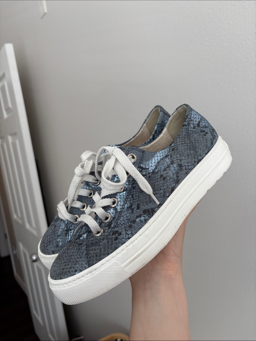 Paul Green Print Bixby Super Soft Blue Snake Pattern Sneakers UK 5 / US 7.5 EUC - Picture 4 of 10